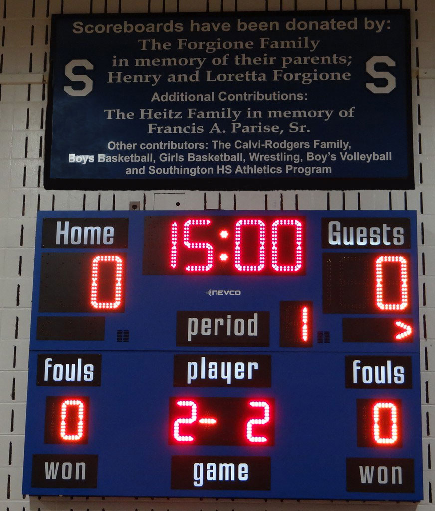 New Scoreboards in Southington High School's West Gym