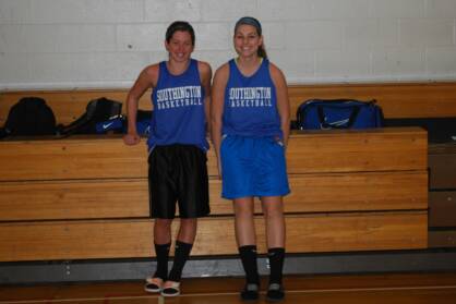 Southington High School  Blue Knight Girls get ready for basketball practice